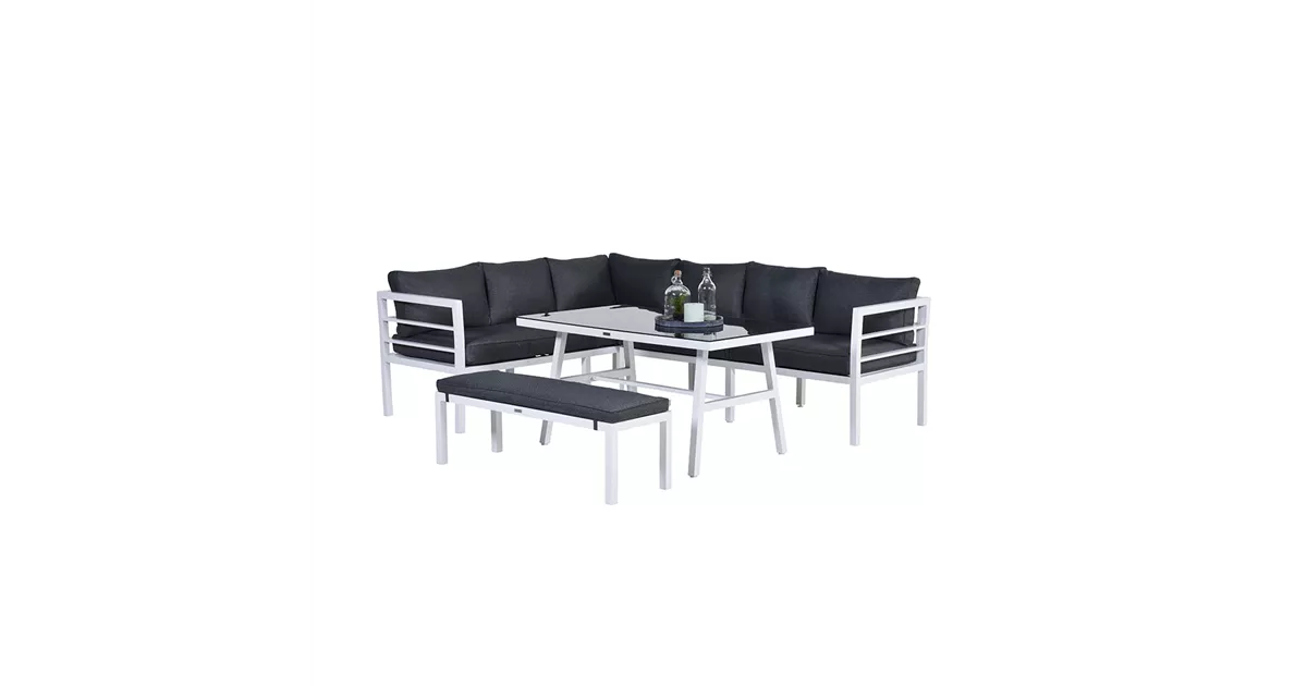 Garden Impressions Blakes Lounge/Dining Set 4-teilig, mat white/reflex ...