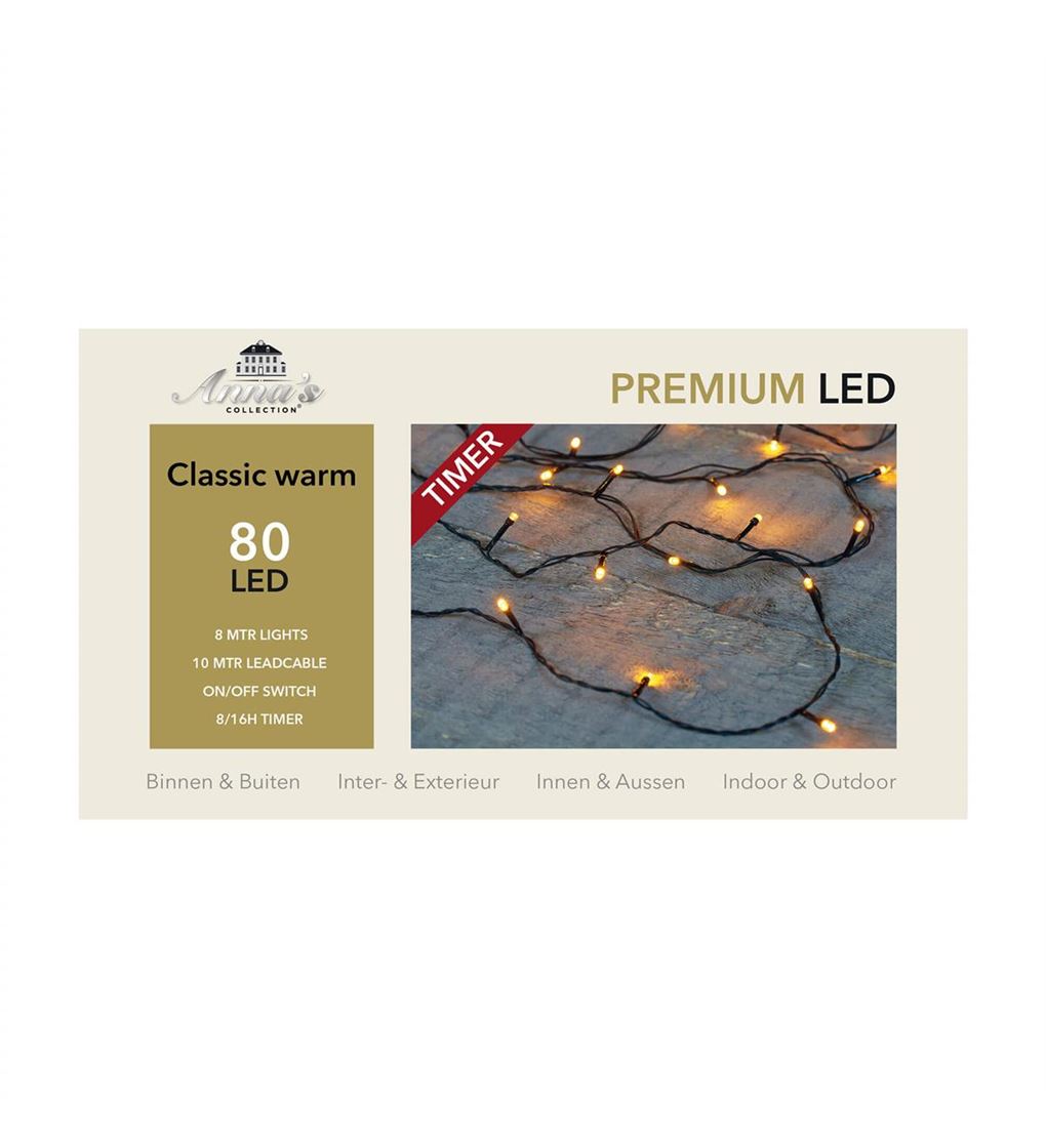 LED Lichterkette Outdoor 80L / 8M classic warm für innen & außen - Mauk
