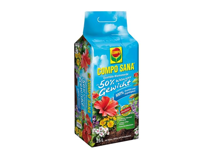 Compo Sana Qualitäts-Blumenerde ca. 50% weniger Gewicht - 25L - Mauk
