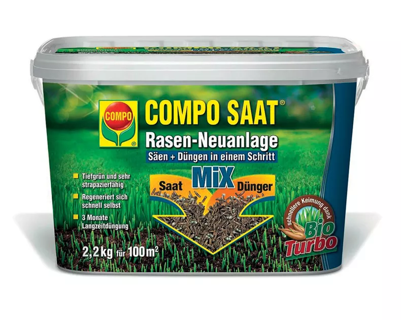 COMPO Rasen-Neuanlage-Mix 2,2 kg für 100 qm 