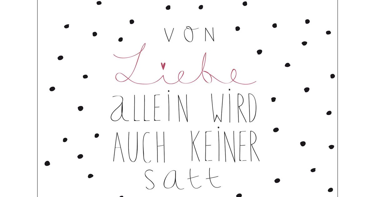 Räder Poesie et Table Serviette- Von Liebe allein wird auch keiner satt