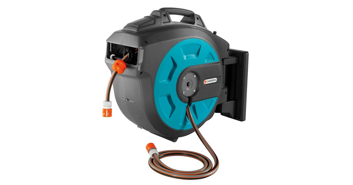Gardena Comfort Wand-Schlauchbox 25 roll-up automatic - Mauk Gartenwelt