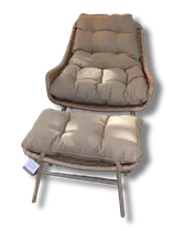 MAXPHIL living - Sessel Hogan inkl. Hocker und Polster sand MAXPHIL living - Sessel Hogan inkl. Hocker und Polster sand