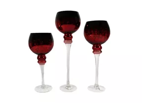 Bauernglas rot - Glaswindlicht Kelch auf Fuß