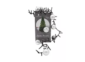 370 LED Frosty Silver - LED Lichterkette mit Dekoration