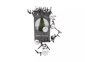 140 LED Frosty Silver - LED Lichterkette mit Dekoration