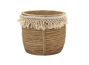 MAXPHIL living - Zementtopf mit Quasten in Korboptik