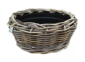 Van der Leeden - Korbschale Rattan grau - Drypot