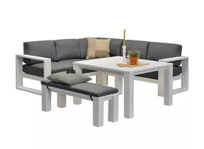 Garden Impressions - Loungegruppe Cube matt weiß /anthrazit