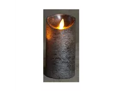 LED Wachskerze - anthrazit 7,5X15Cm / Bewegliche Flamme LED Wachskerze - anthrazit 7,5X15Cm / Bewegliche Flamme