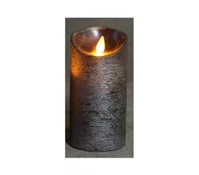 LED Wachskerze - anthrazit 7,5X15Cm / Bewegliche Flamme LED Wachskerze - anthrazit 7,5X15Cm / Bewegliche Flamme