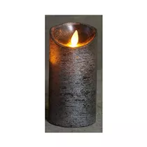 LED Wachskerze - anthrazit 7,5X15Cm / Bewegliche Flamme