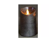 LED Kerze batteriebetrieben - Anthrazit Bew. Flamme 7,5X12,5 cm LED Kerze batteriebetrieben - Anthrazit Bew. Flamme 7,5X12,5 cm