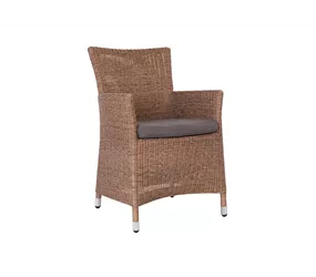 Stern - Sessel Sortino Geflecht zimt mit Kissen rehbraun