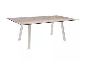 Stern - Tisch 180x100 cm Vierkantrohr Edelstahl Smoky