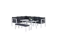 Garden Impressions - Blakes Lounge/Dining Set 4-teilig, mat white/reflex black Garden Impressions - Blakes Lounge/Dining Set 4-teilig, mat white/reflex black