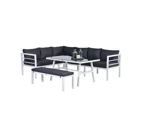 Garden Impressions - Blakes Lounge/Dining Set 4-teilig, mat white/reflex black Garden Impressions - Blakes Lounge/Dining Set 4-teilig, mat white/reflex black