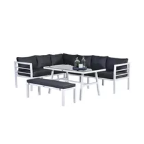 Garden Impressions - Blakes Lounge/Dining Set 4-teilig, mat white/reflex black