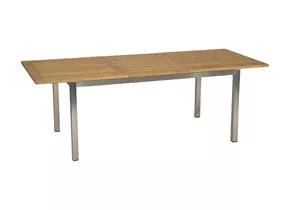 Stern - Ausziehtisch 162/220x90 cm Edelstahl mit Teakplatte Stern - Ausziehtisch 162/220x90 cm Edelstahl mit Teakplatte