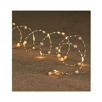 LED Lichterkette - B.O.T. Silberdraht mit Perle Perlmutt 20Led / 2M warmweiß