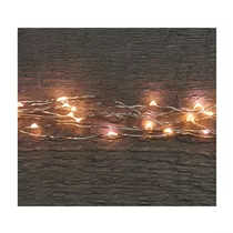 LED Lichterkette - B.O. Cascade Silberdraht 100L/10X1M warmweiß mit Timer