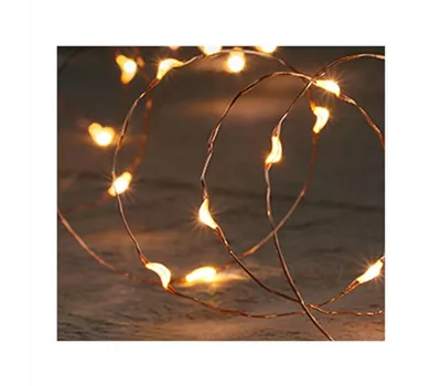 LED Lichterkette - B.O. Led Indoor Kupferdraht 20L/1M classic warm mit Timer