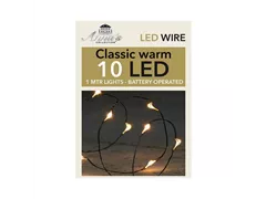 LED Lichterkette - B.O. Schwarzdraht 10L / 1M warmweiß für Innen LED Lichterkette - B.O. Schwarzdraht 10L / 1M warmweiß für Innen