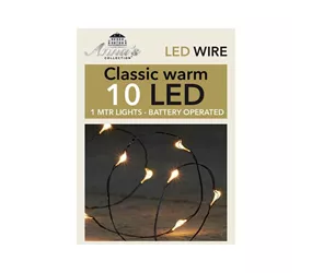 LED Lichterkette - B.O. Schwarzdraht 10L / 1M warmweiß für Innen LED Lichterkette - B.O. Schwarzdraht 10L / 1M warmweiß für Innen