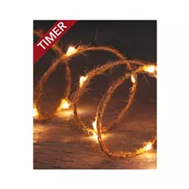 LED Lichterkette - B.O.T Jute/Draht Kupfer 20L / 1M classic warm