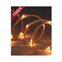 LED Lichterkette - B.O.T Jute/Draht Kupfer 40L / 2M classic warm
