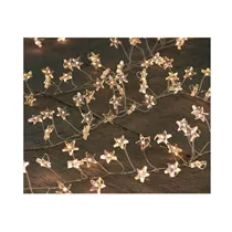 LED Lichterkette - B.O.T. Cluster Silberdraht/Stern 100Led warmweiß