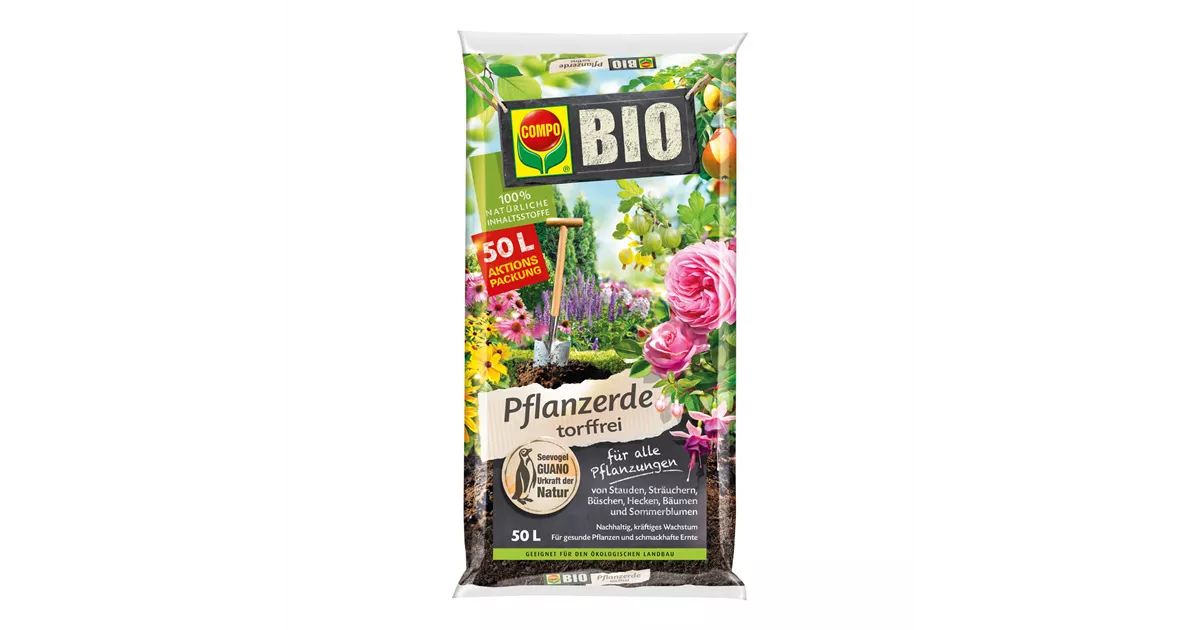 Compo Bio Pflanzerde torffrei 50 L - Mauk Gartenwelt