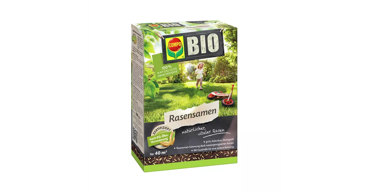 Compo Bio Rasensamen 800 g fr 40 qm - Mauk Gartenwelt