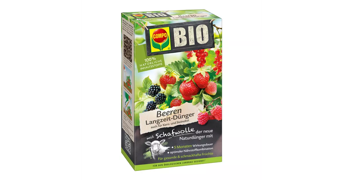 Compo Bio Beerendnger mit Schafwolle, 750 g - Mauk Gartenwelt