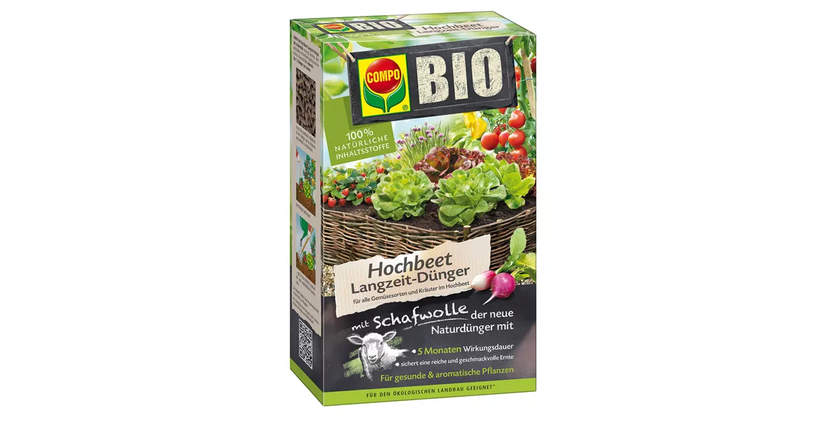 Compo Bio Hochbeet Langzeitdnger mit Schafwolle 750g - Mauk Gartenwelt