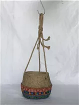 Zementtopf mit Aufhängung - Bunt/Natur, 16,5x16,5x13 cm