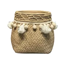 Zementtopf - mit Quaste, natur/weiß, 