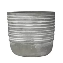 Zementtopf - Grau, gerillt,13,5x13,5x12,5 cm Zementtopf - Grau, gerillt,13,5x13,5x12,5 cm
