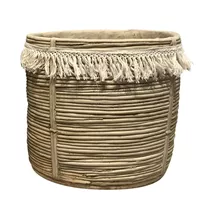 Zementtopf - mit Quaste, natur/weiß, 