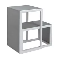 Stern Beistelltischset - Brothers 2-teilig Aluminium weiß mit Bezug Textilen silber