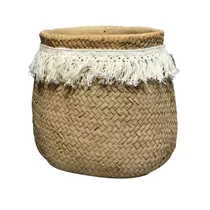 Zementtopf - mit Quaste, natur/weiß