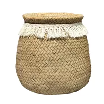 Zementtopf - mit Quaste, natur/weiß, 