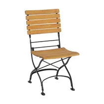 Stern Klappstuhl - Camargue schwarz mit geölter Robinienbelattung