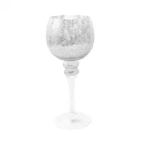 Glaswindlicht Kelch auf Fuß - Cracking Alu klein