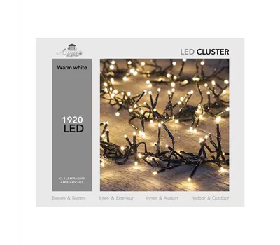 LED Lichterkette - Cluster 1920L / 11,5M warmweiß für innen & außen