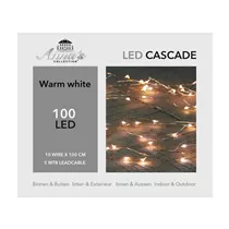LED Lichterkette - Cascade Silberdraht 100L/10X1M warmweiß