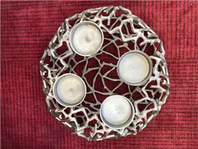 silber, 10x54x21 cm - Kranz "Äste", Kerzenhalter