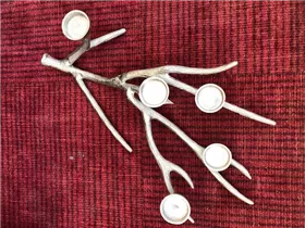 silber 60x34x17 cm - Teelichthalter "Ast"