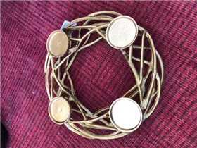 gold, 8x30x11 cm - Kranz "Äste", Kerzenhalter