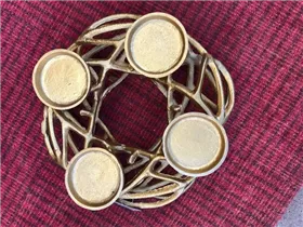 gold, 9x39x11 cm - Kranz "Äste", Kerzenhalter